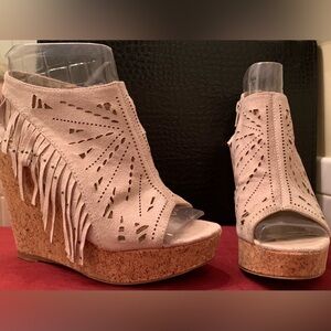 Not Rated Stylish Beige Wedge Sandals